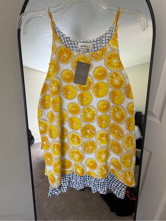 Anthropologie Tops - Anthropologie Yellow Citrus Print Camisole